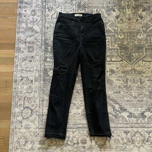 Madewell Ripped Denim Mom Jeans 25 Black